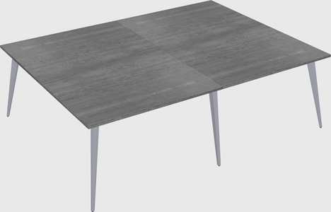 Shared rectangular office desk system