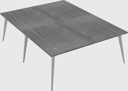 Shared rectangular office desk system