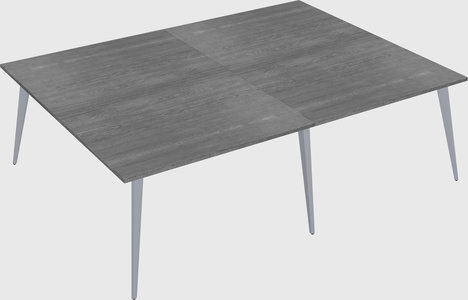 Shared rectangular office desk system