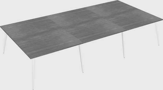 Shared rectangular office desk system