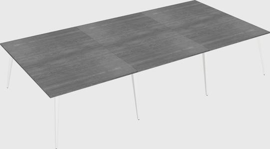 Shared rectangular office desk system