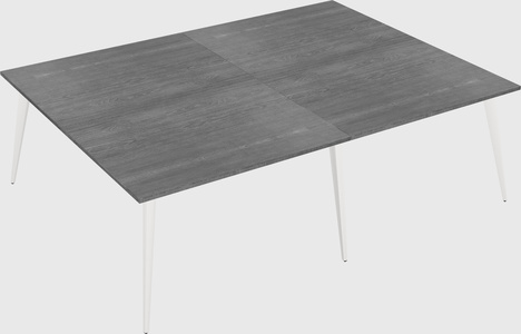 Shared rectangular office desk system