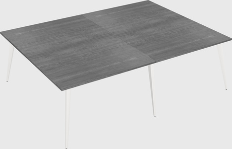 Shared rectangular office desk system