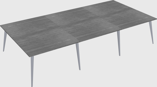 Shared rectangular office desk system