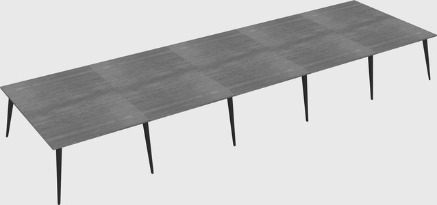 Shared rectangular office desk system