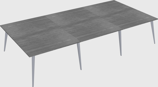 Shared rectangular office desk system