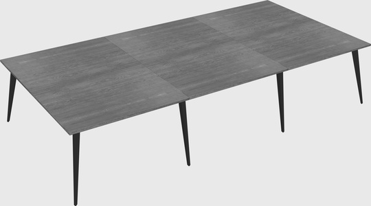 Shared rectangular office desk system
