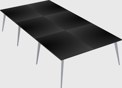 Shared rectangular office desk system