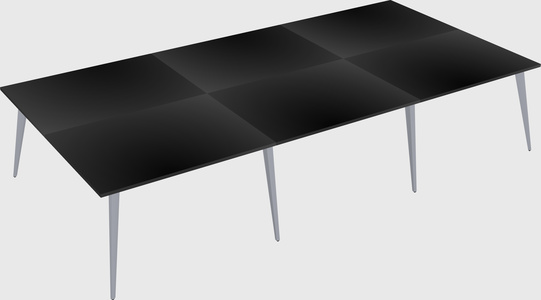 Shared rectangular office desk system