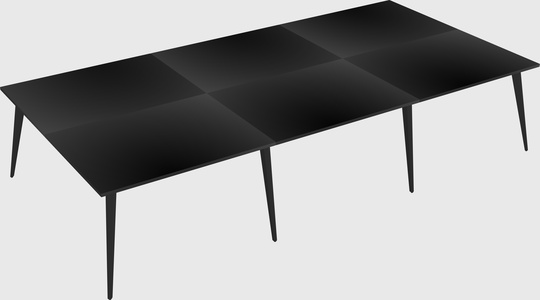 Shared rectangular office desk system