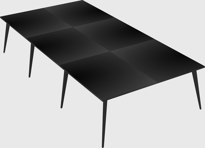 Shared rectangular office desk system