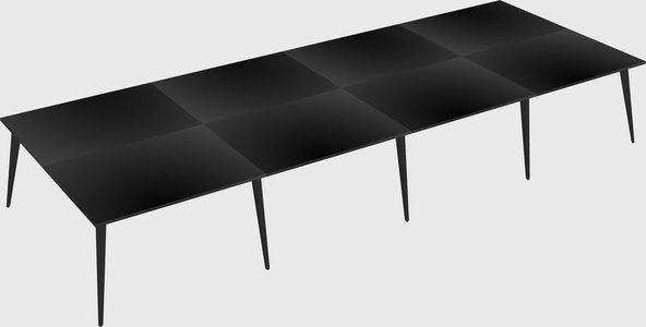 Shared rectangular office desk system