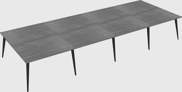 Shared rectangular office desk system
