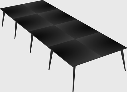 Shared rectangular office desk system