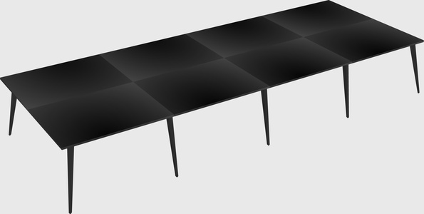 Shared rectangular office desk system
