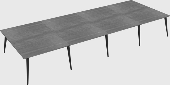 Shared rectangular office desk system