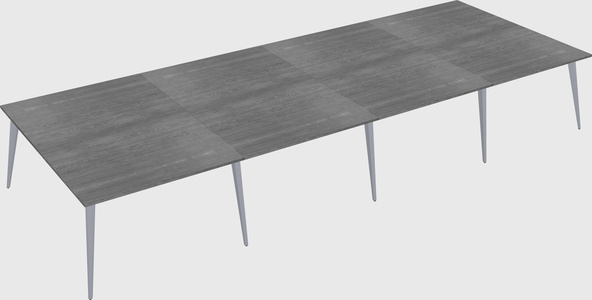 Shared rectangular office desk system
