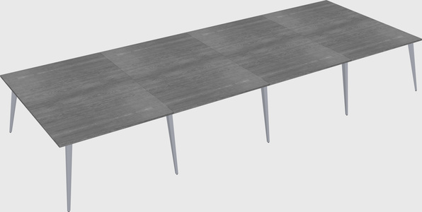 Shared rectangular office desk system