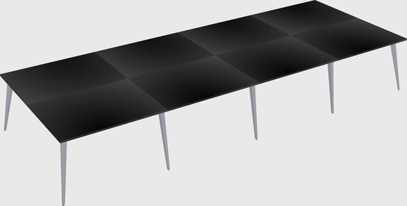 Shared rectangular office desk system