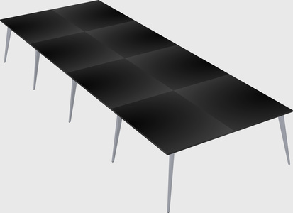 Shared rectangular office desk system