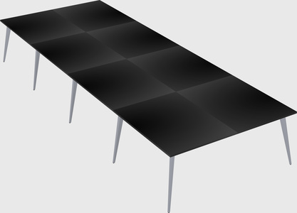Shared rectangular office desk system