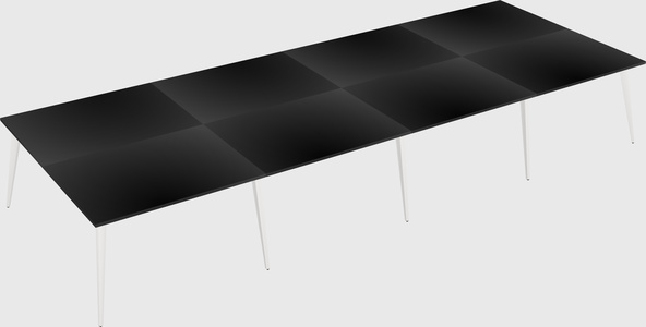 Shared rectangular office desk system