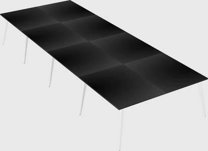 Shared rectangular office desk system