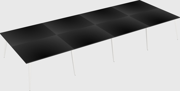 Shared rectangular office desk system