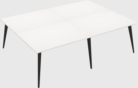 Shared rectangular office desk system