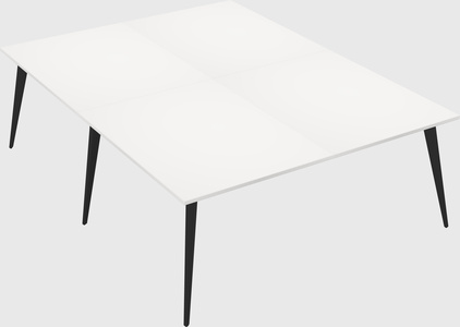 Shared rectangular office desk system