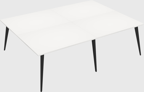 Shared rectangular office desk system