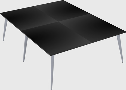 Shared rectangular office desk system