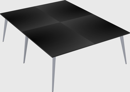 Shared rectangular office desk system