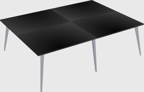Shared rectangular office desk system