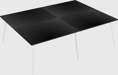 Shared rectangular office desk system