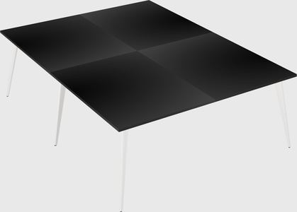 Shared rectangular office desk system