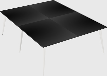 Shared rectangular office desk system