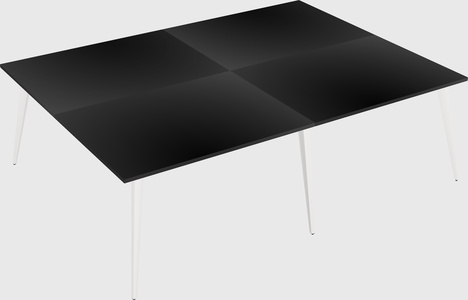 Shared rectangular office desk system