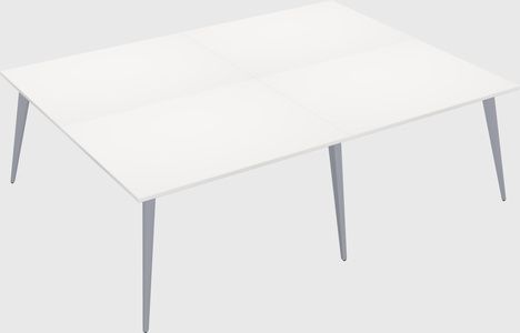 Shared rectangular office desk system