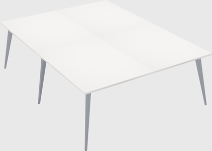 Shared rectangular office desk system