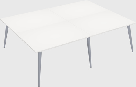 Shared rectangular office desk system