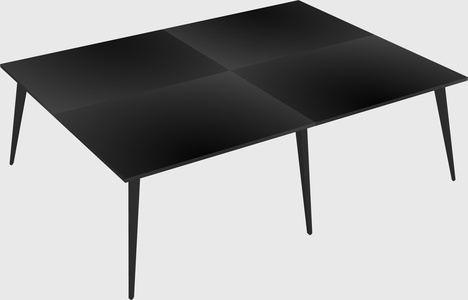 Shared rectangular office desk system