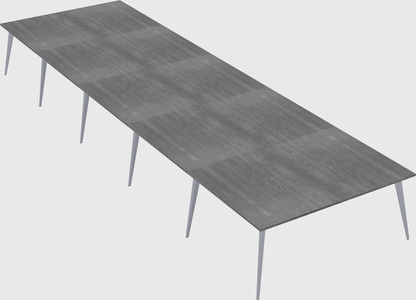 Shared rectangular office desk system