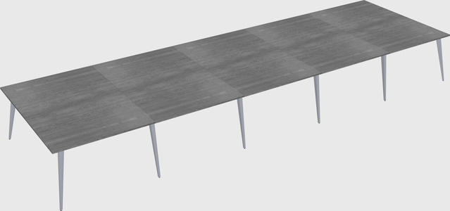 Shared rectangular office desk system