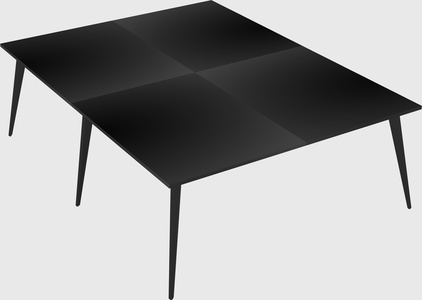 Shared rectangular office desk system