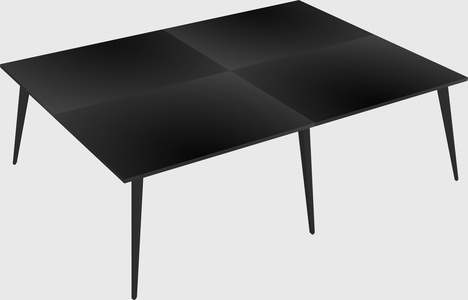 Shared rectangular office desk system