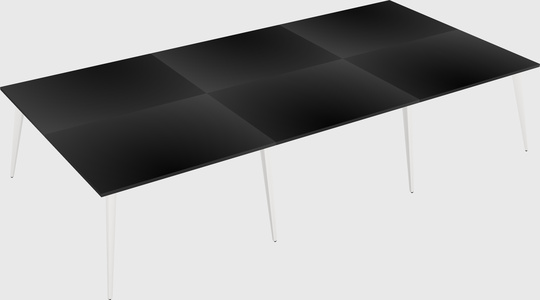 Shared rectangular office desk system