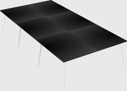 Shared rectangular office desk system