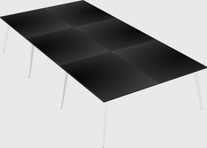 Shared rectangular office desk system