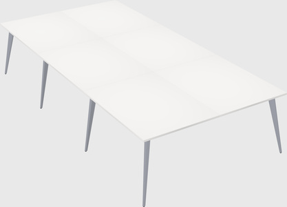 Shared rectangular office desk system